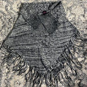 2b Bebe Ponco with fringe & button closure